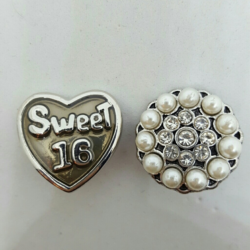 Set of two snap charms for snap bracelet